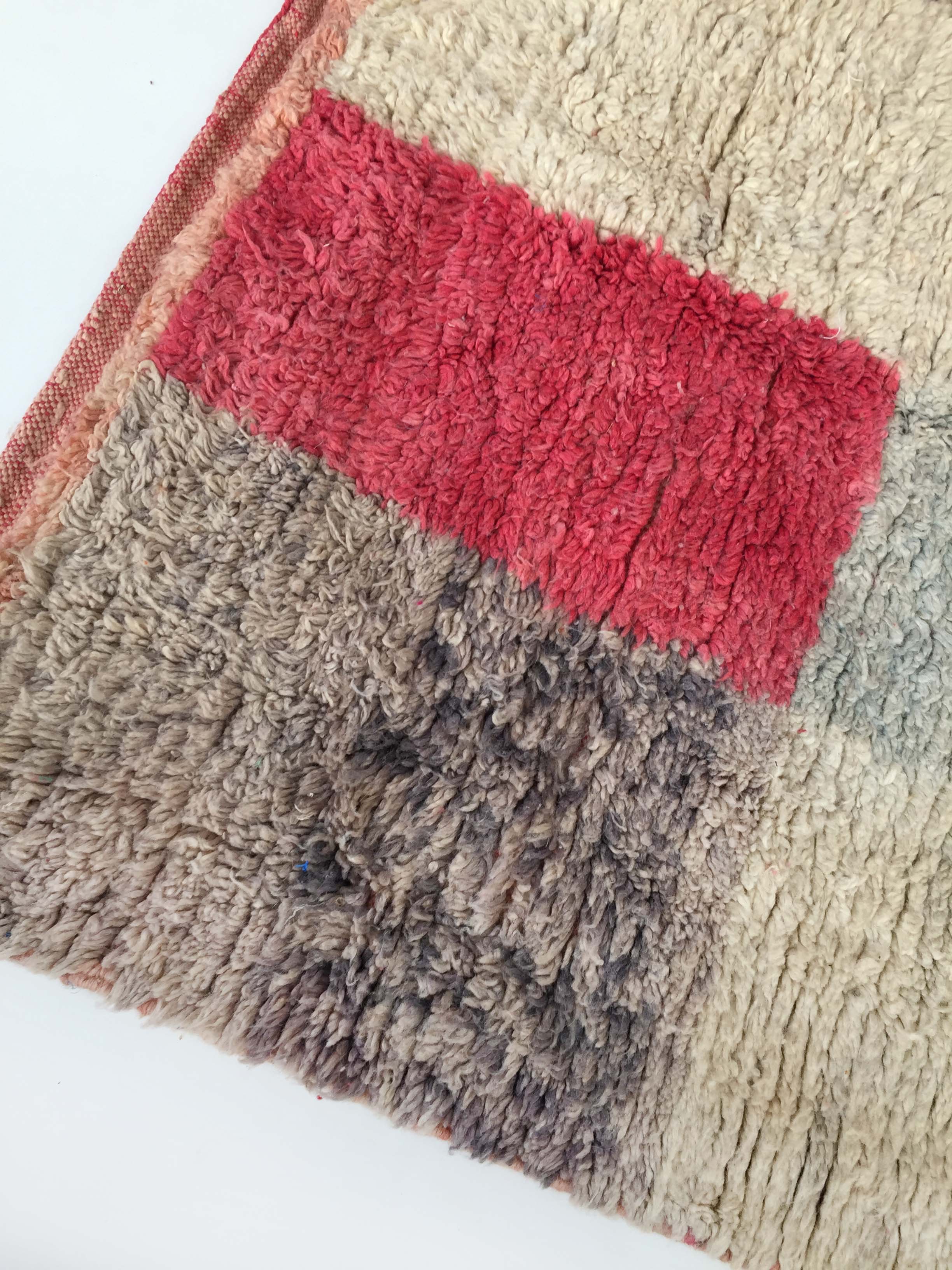 Moroccan Berber carpet Boujaad with colorful flats 234x143cm