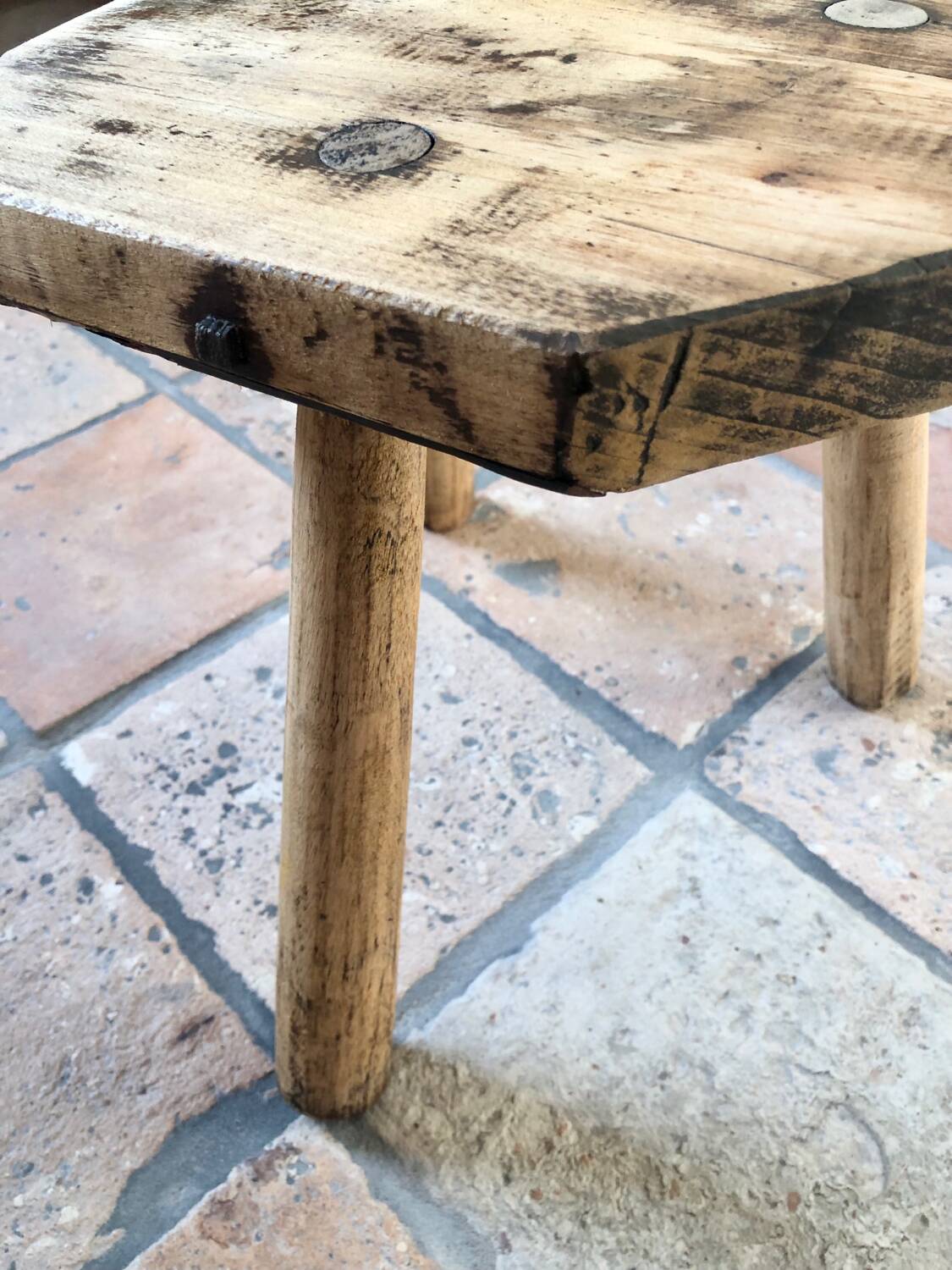 Renovated tripod farm stool