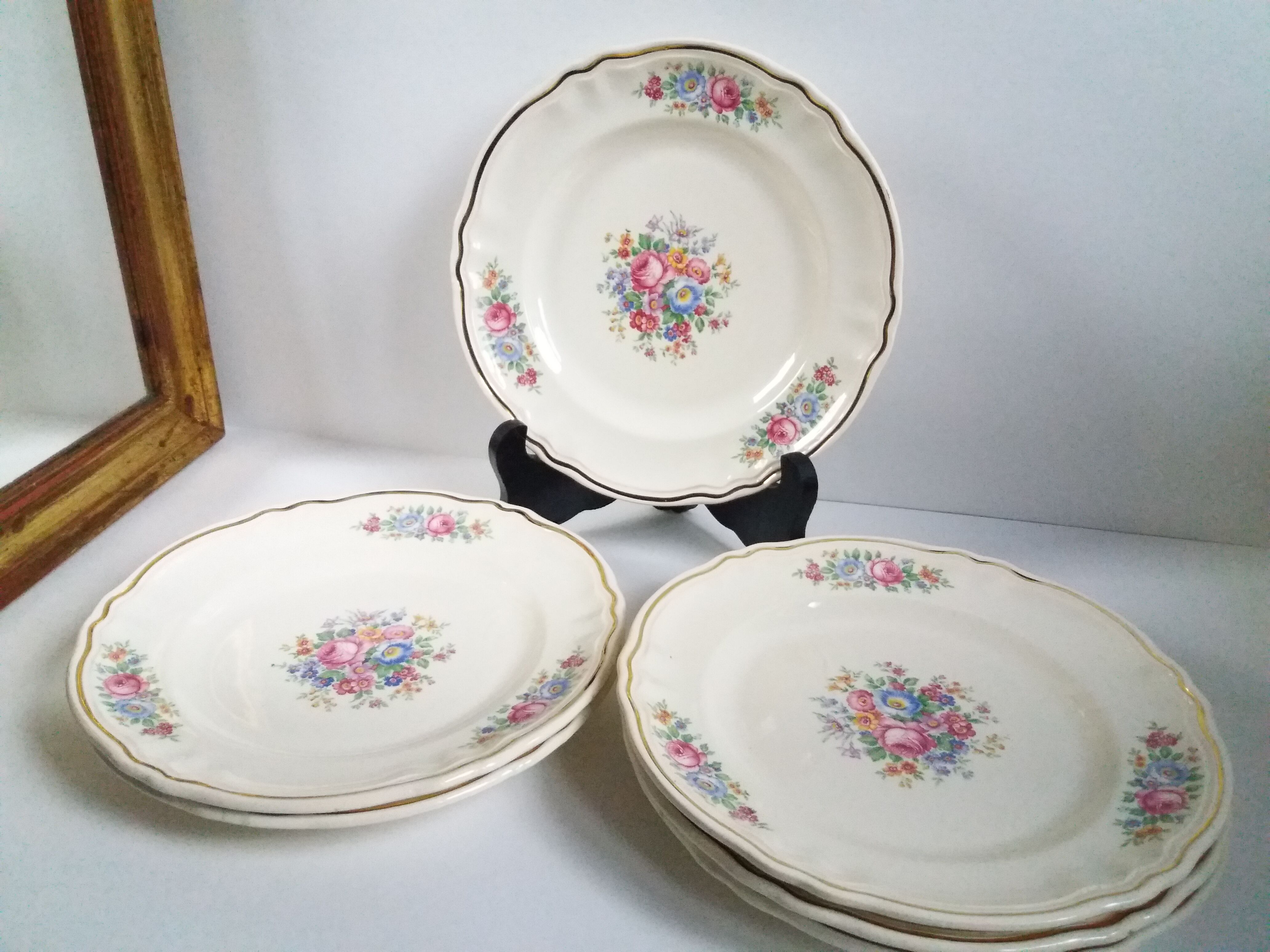 Set 6 flower dessert plates