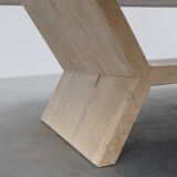 Sculptural geometric rectangular travertine coffee, Italy 1960s