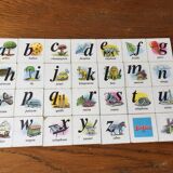 Educational game of 28 cubes of vintage wooden Jeujura