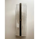 Elegant Brunish Diamanted Rectangular Murano Glass Wall Sconces – Two-Piece