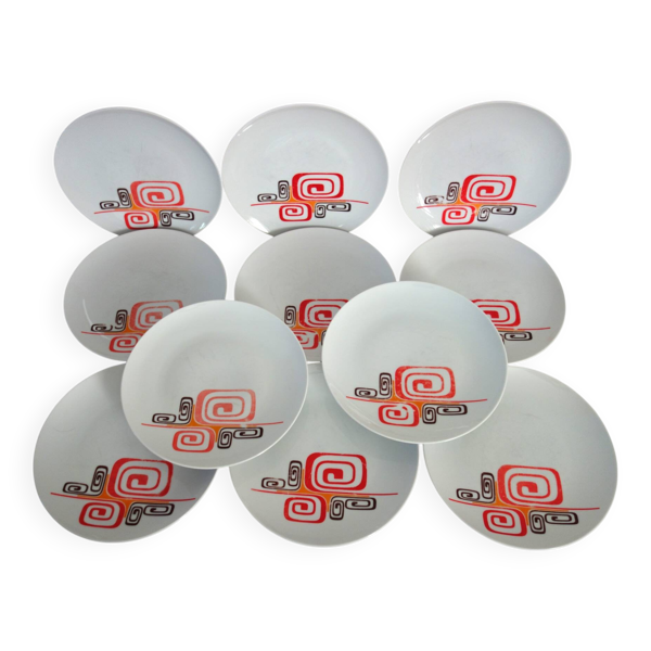 11 assiettes plates Winterling Marktleuthen Bavaria 70's