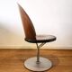 Set of 6 wooden swivel chairs