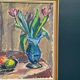 Original Swedish Oil on Canvas - 'Tulips' by Knut Lindström - Signed - Dated 1966 - Framed