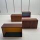 Large colorful wall unit in luxury wood