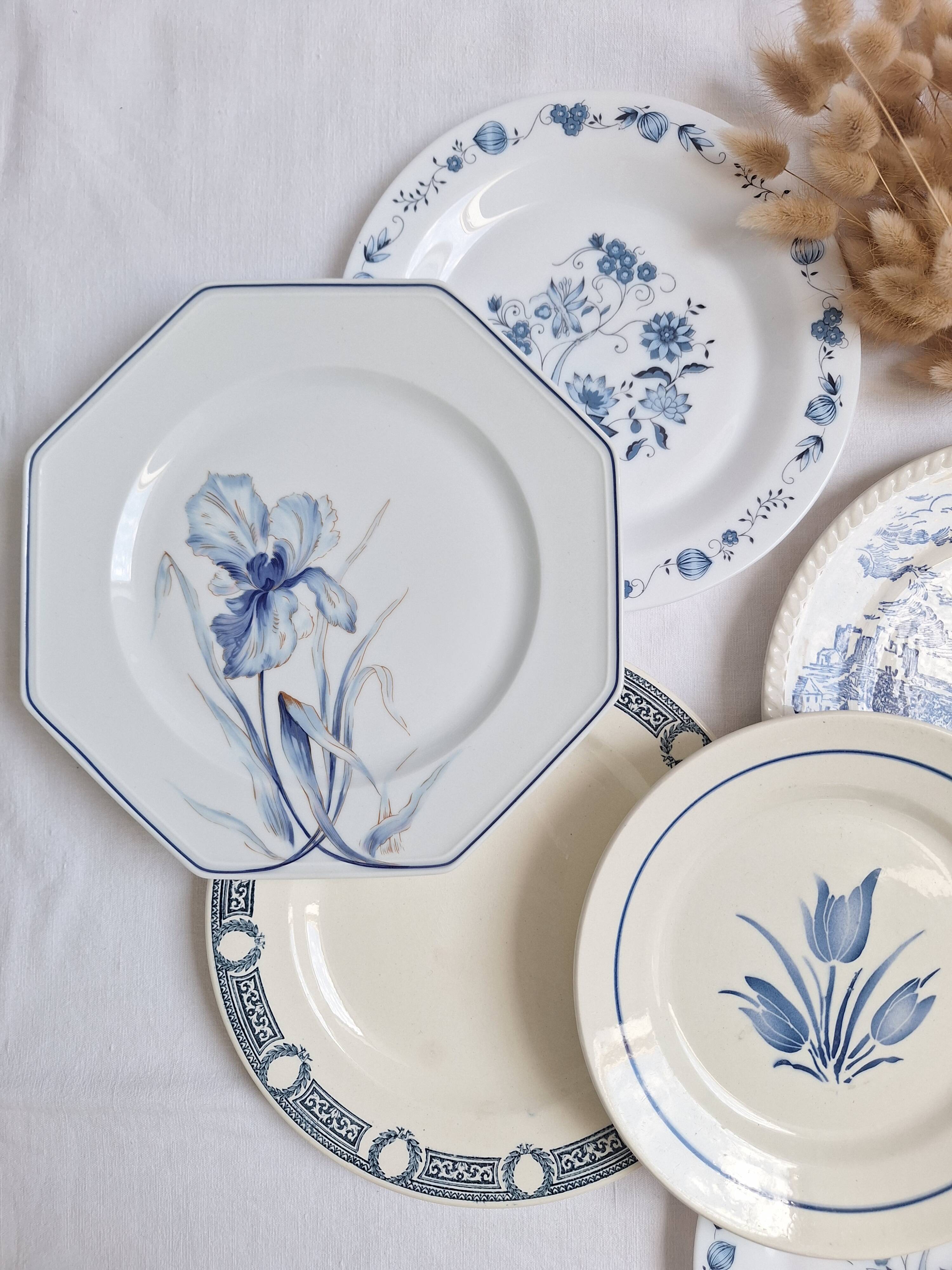 Vintage blue dinner plates