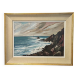 Signed marine oil painting
