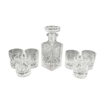 Whisky service in Critsal of arques or Boheme carafe and 6 glasses