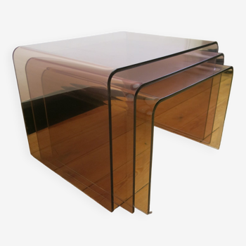 Plexi nesting tables by Michel Dumas