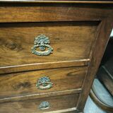 Louis Philippe period chest of drawers in solid walnut