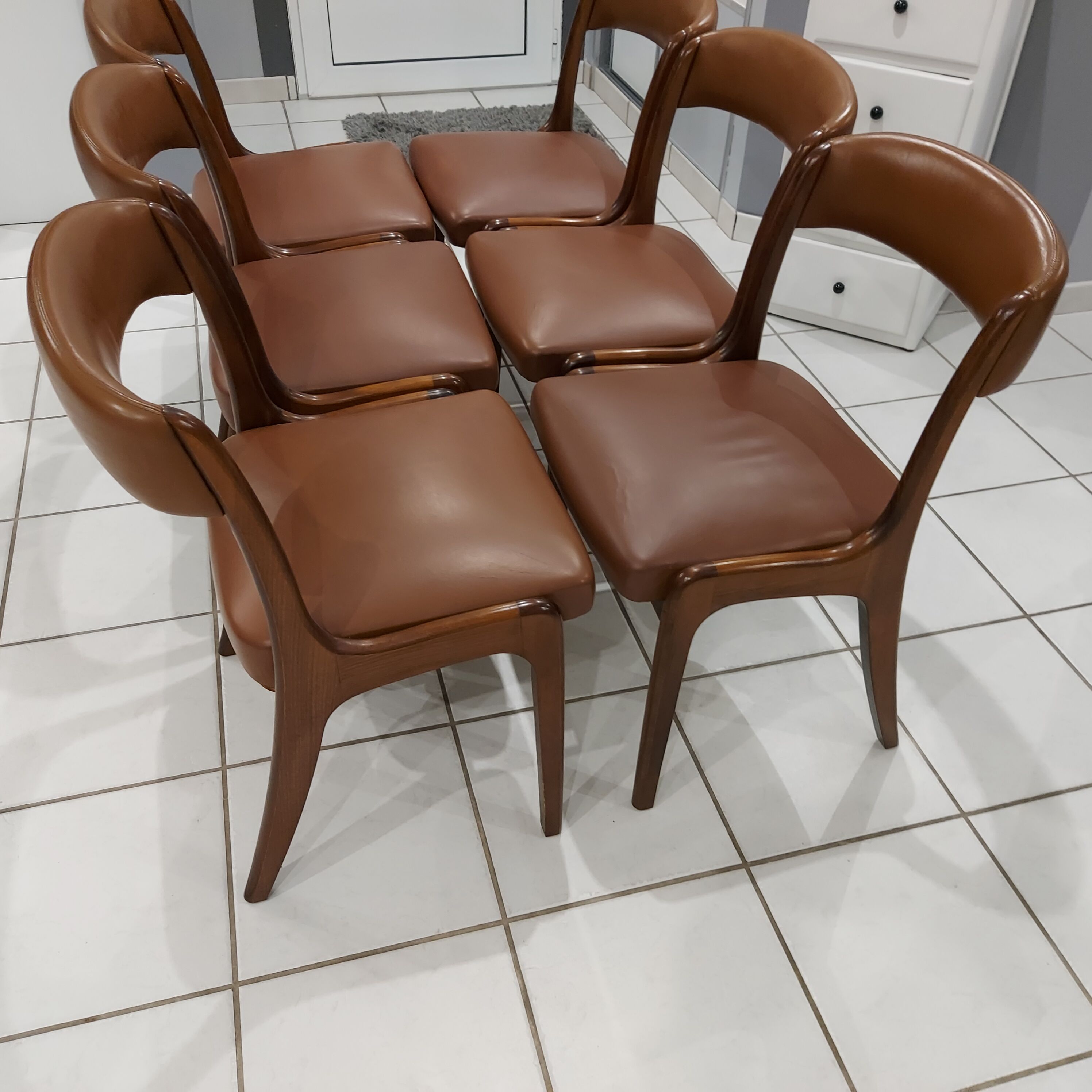 Suite of 6 chairs model gondola house baumann vintage 1970