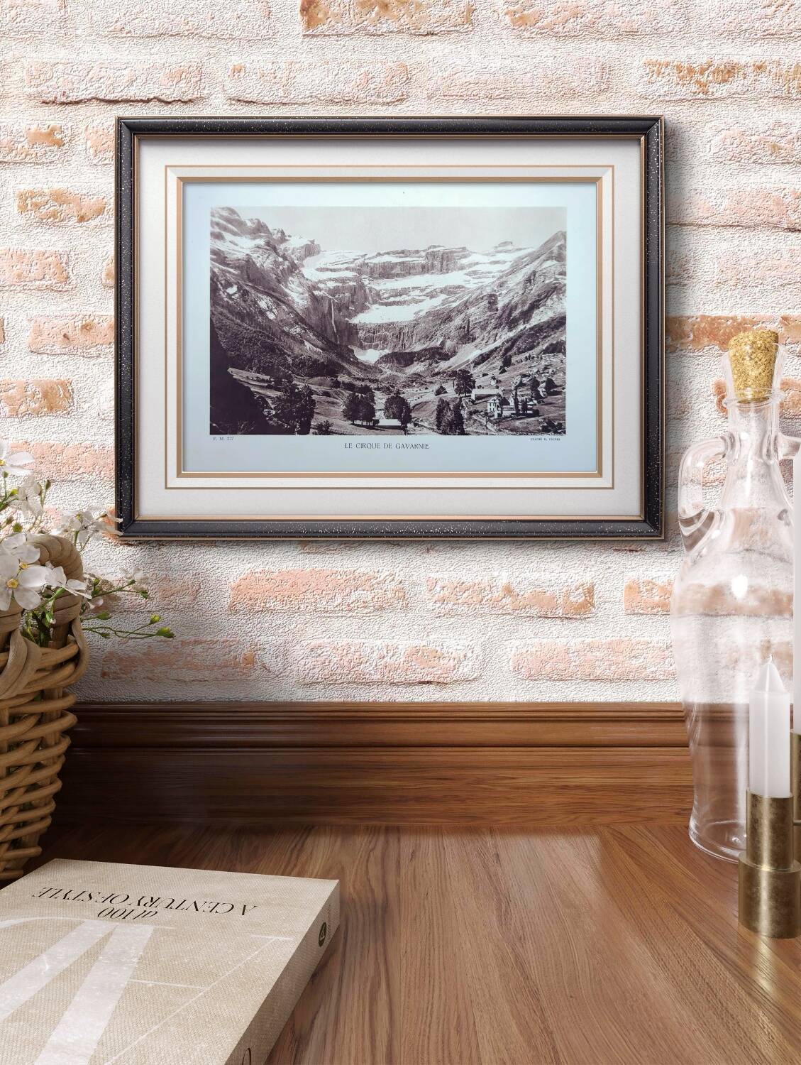 The circus of Gavarnie, Hautes-Pyrénées, photo print from 1937.