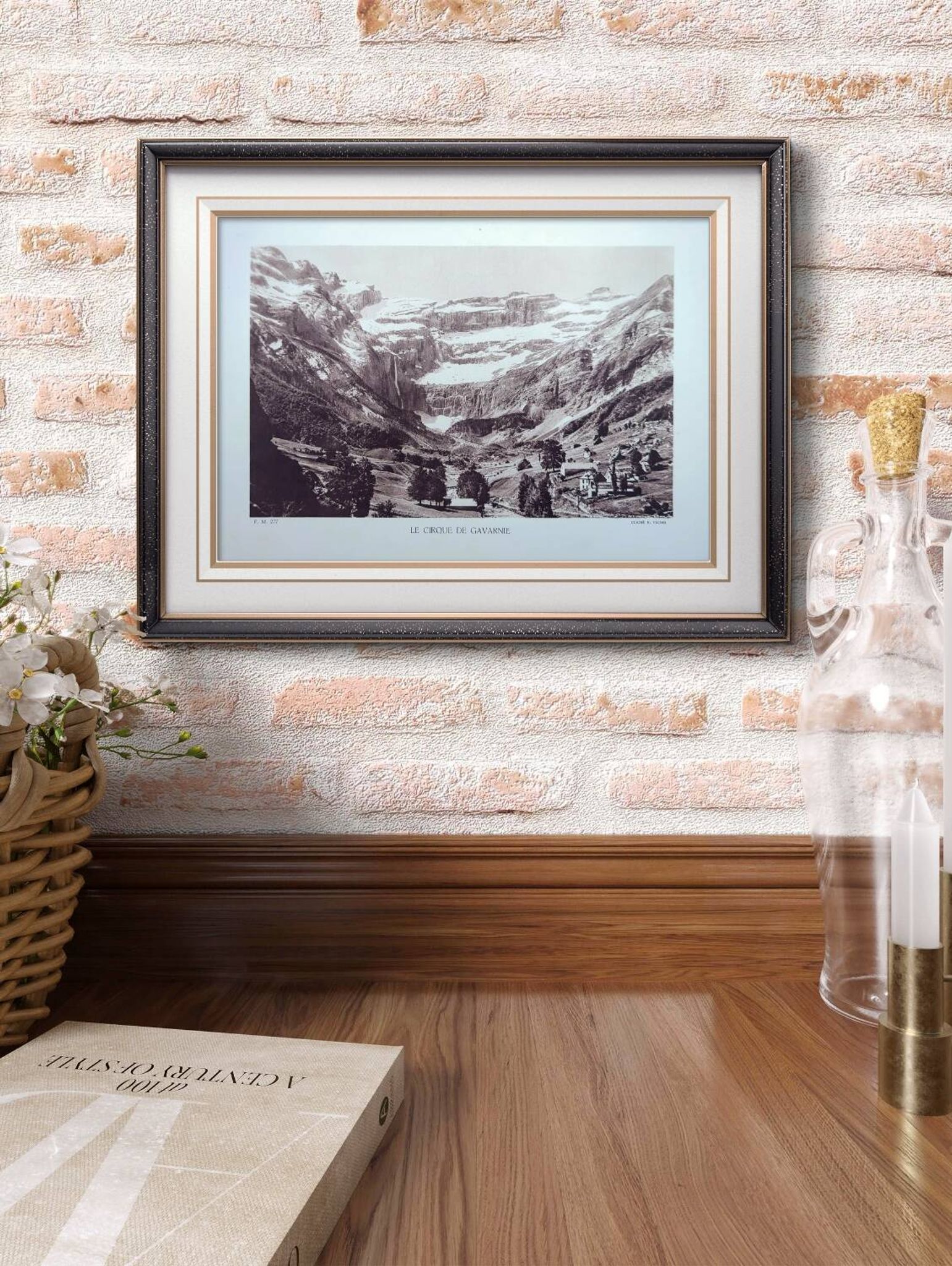 The Gavarnie Circus, Hautes-Pyrénées, photo print from 1937.