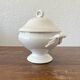 Antique white ironware soup tureen from the end of the 19th century