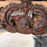 Large mirror with flowers, rockeries and carved hearts 1900 rococo type