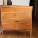 Chest of drawers with 4 drawers, light oak, 1960s