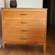 Commode 4 tiroirs chêne clair 1960