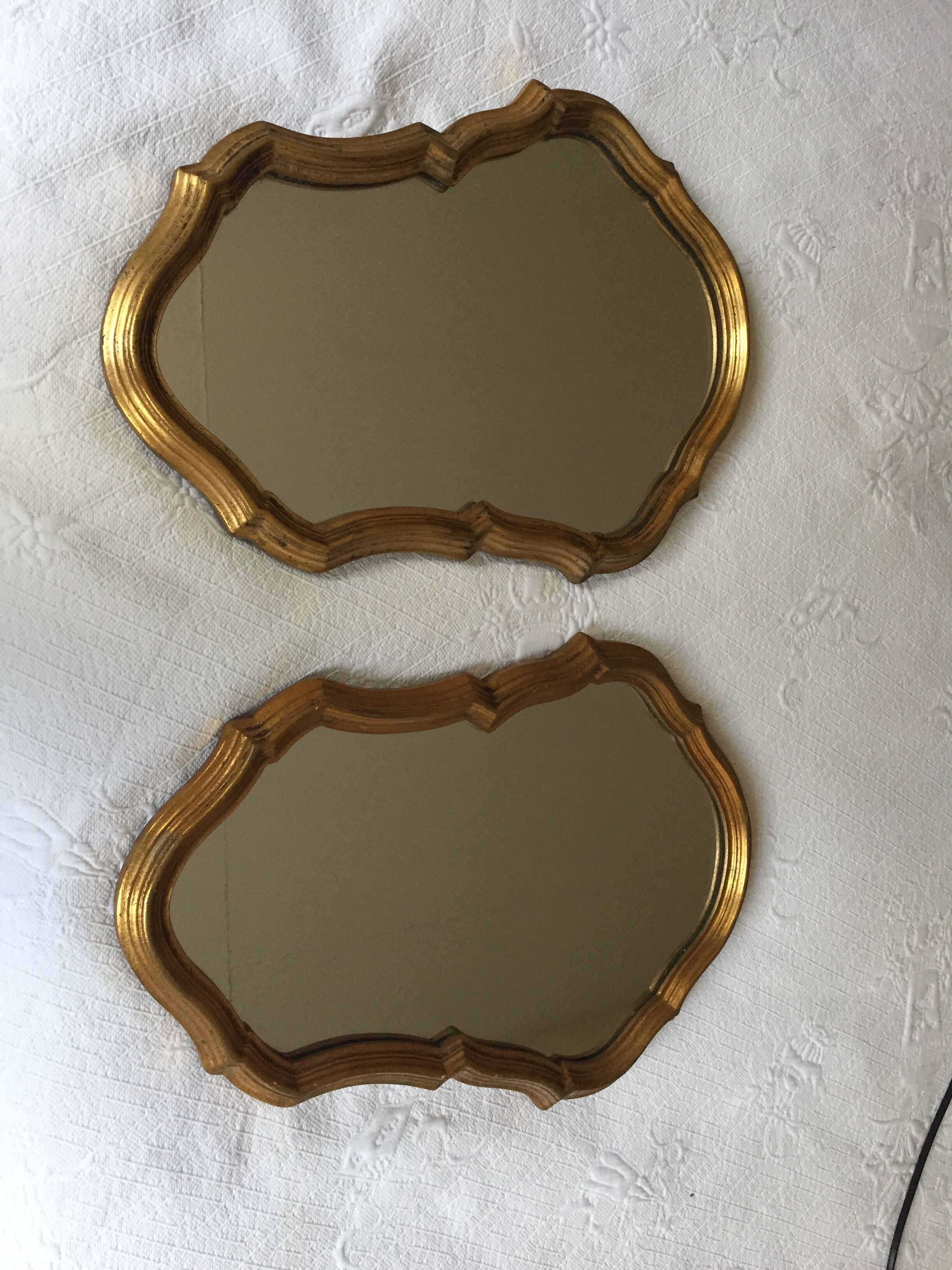 Pair of baroque mirrors 29x42cm