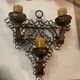 Pair of wrought iron sconces, 1980s
