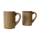 Pair of Puisaye sandstone mugs by Charles Gaudry, 1960s