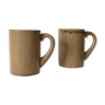 Pair of Puisaye sandstone mugs by Charles Gaudry, 1960s