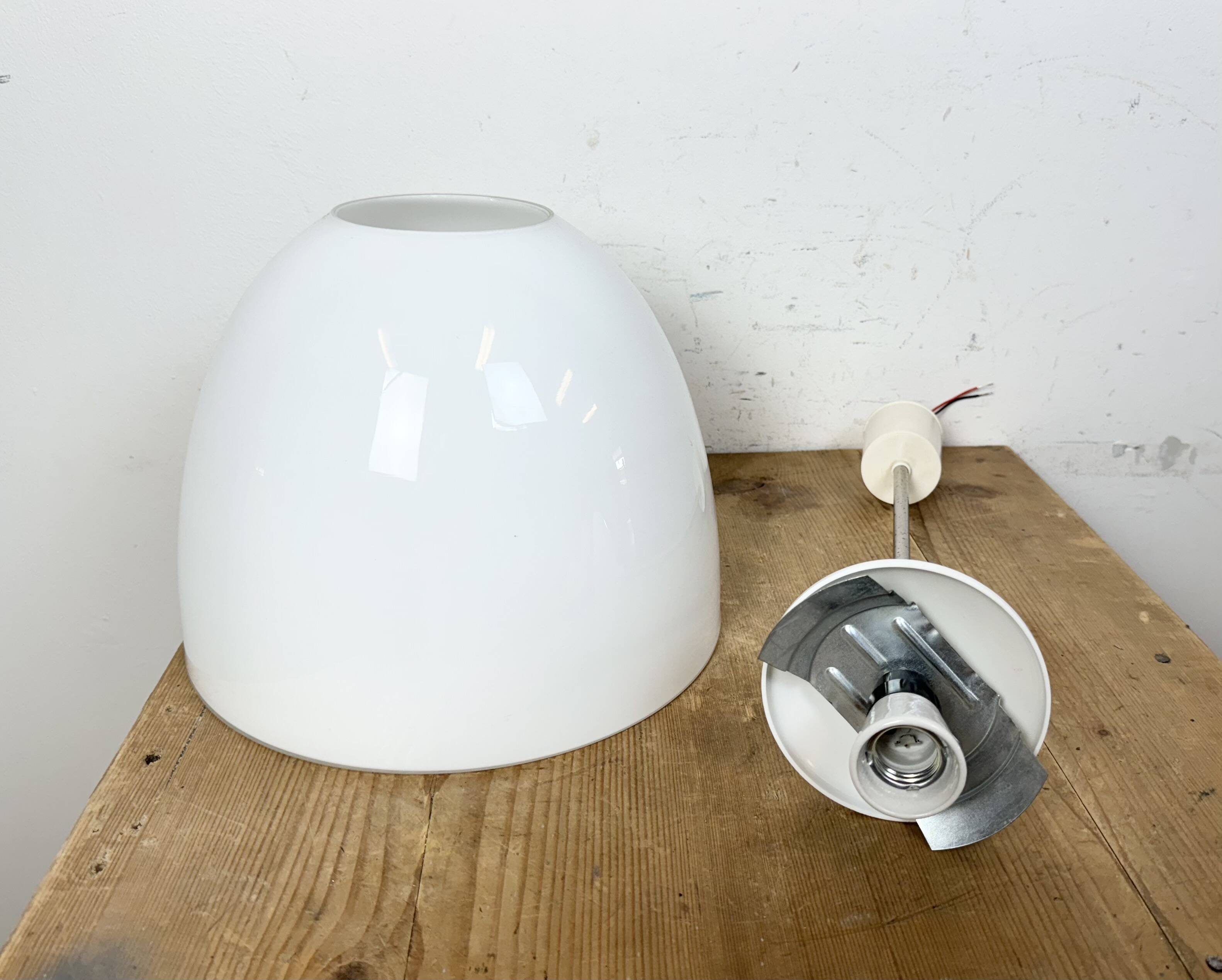 Vintage Chandelier with Milk Glass from Elektrosvit, 1960s