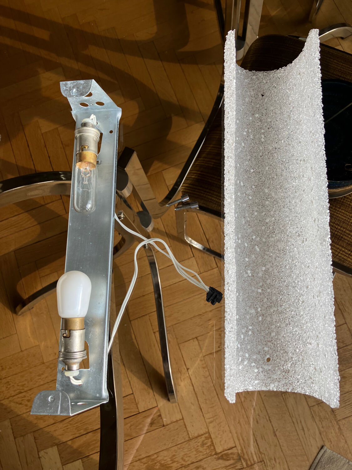 Vintage perspex wall lights