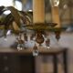 Metal suspension with pendants attributed to Maison Jansen 1970s.