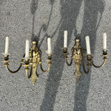Pair of brass wall lights – Louis XVI style