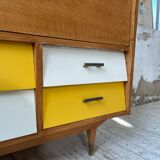 Furniture chest of drawers two-tone 60s