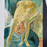 Tableau ancien huile sur toile nu féminin