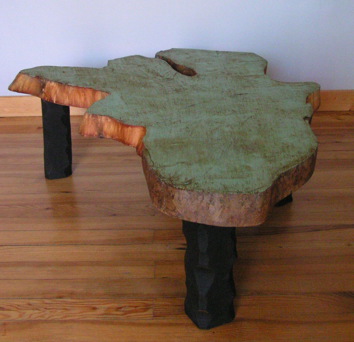 Wood log coffee table