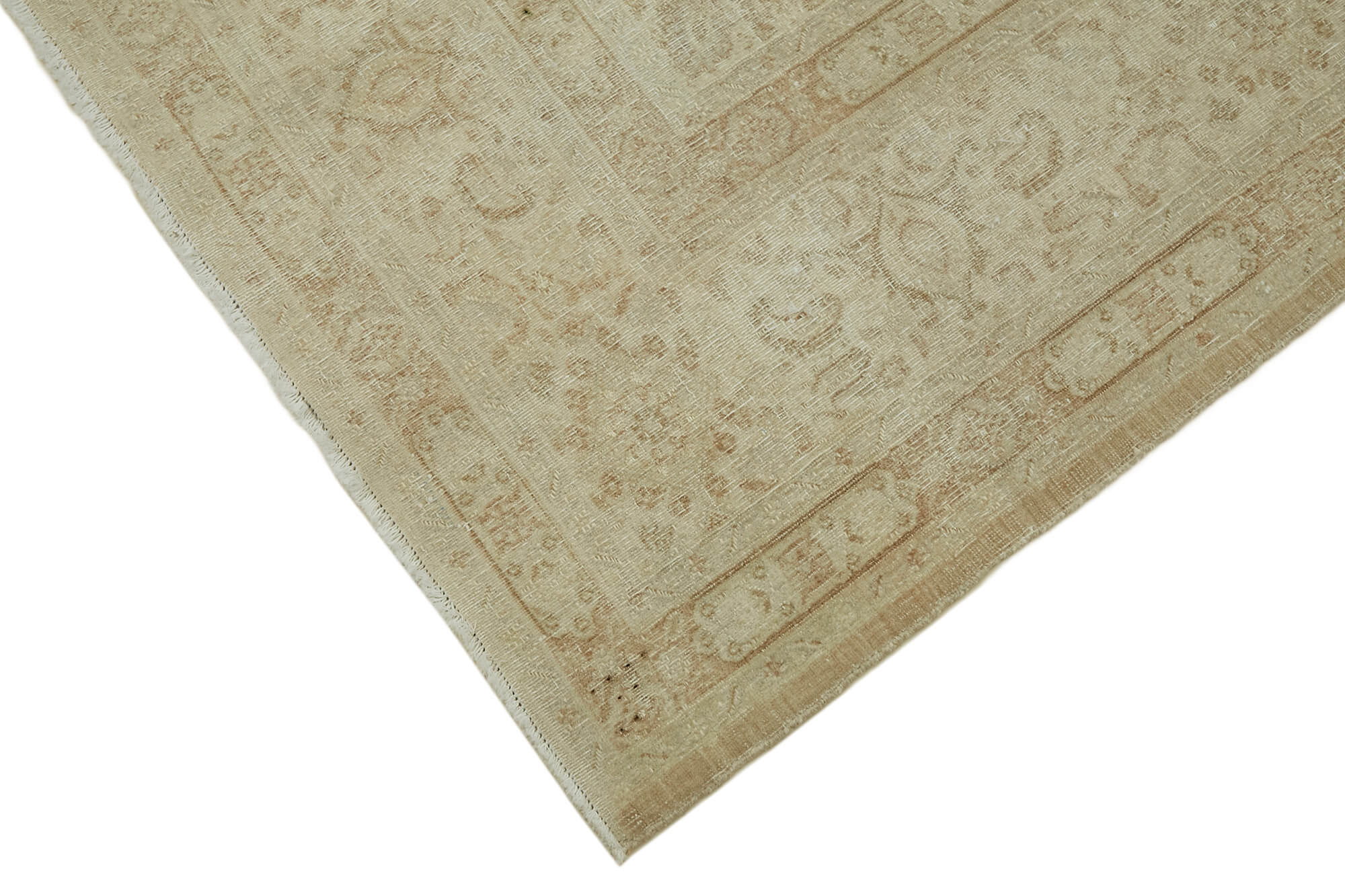 Hand-knotted persian vintage 1970s 211 cm x 286 cm beige wool carpet