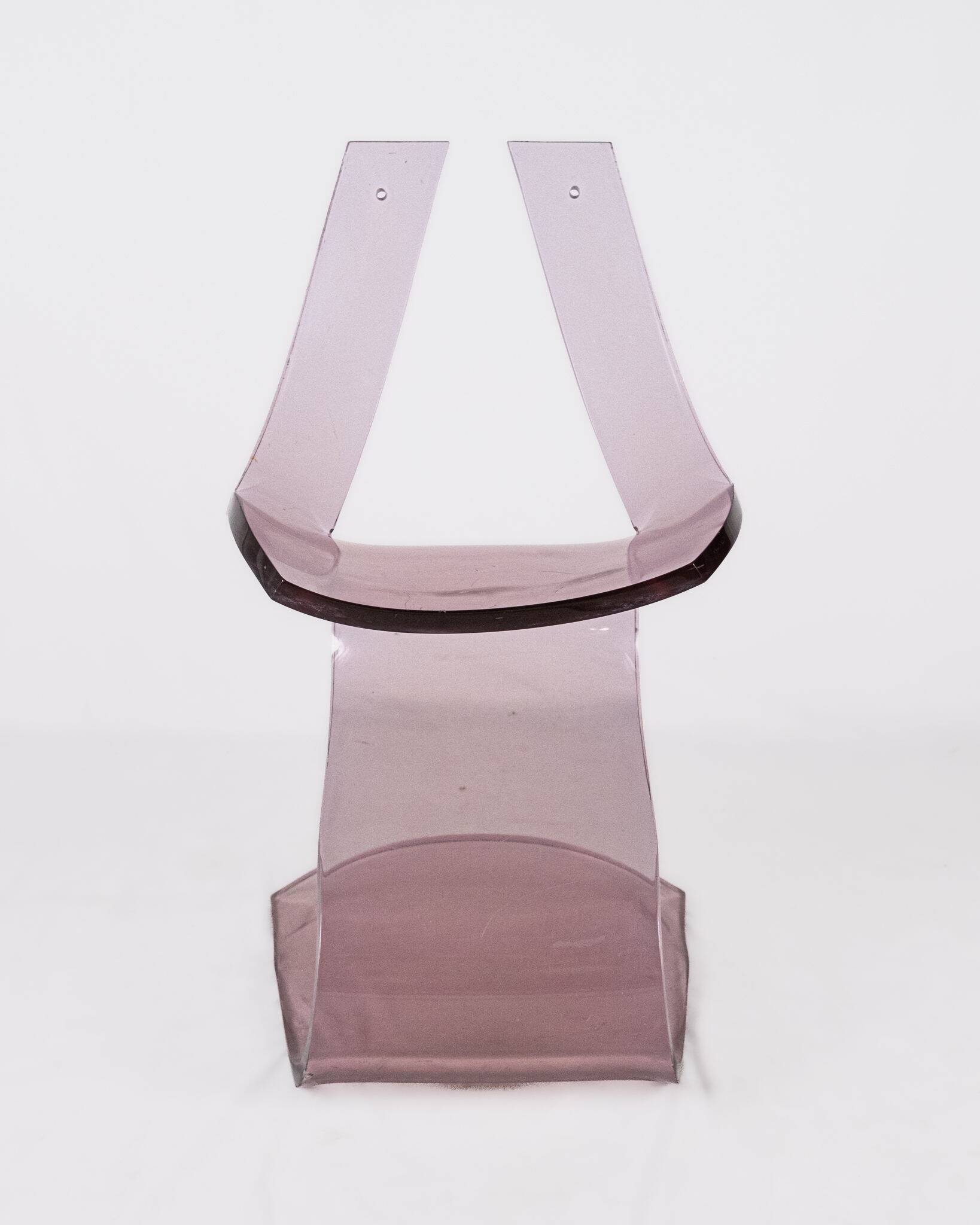 Lavender Lucite chair by Michel Dumas, France, 1970.