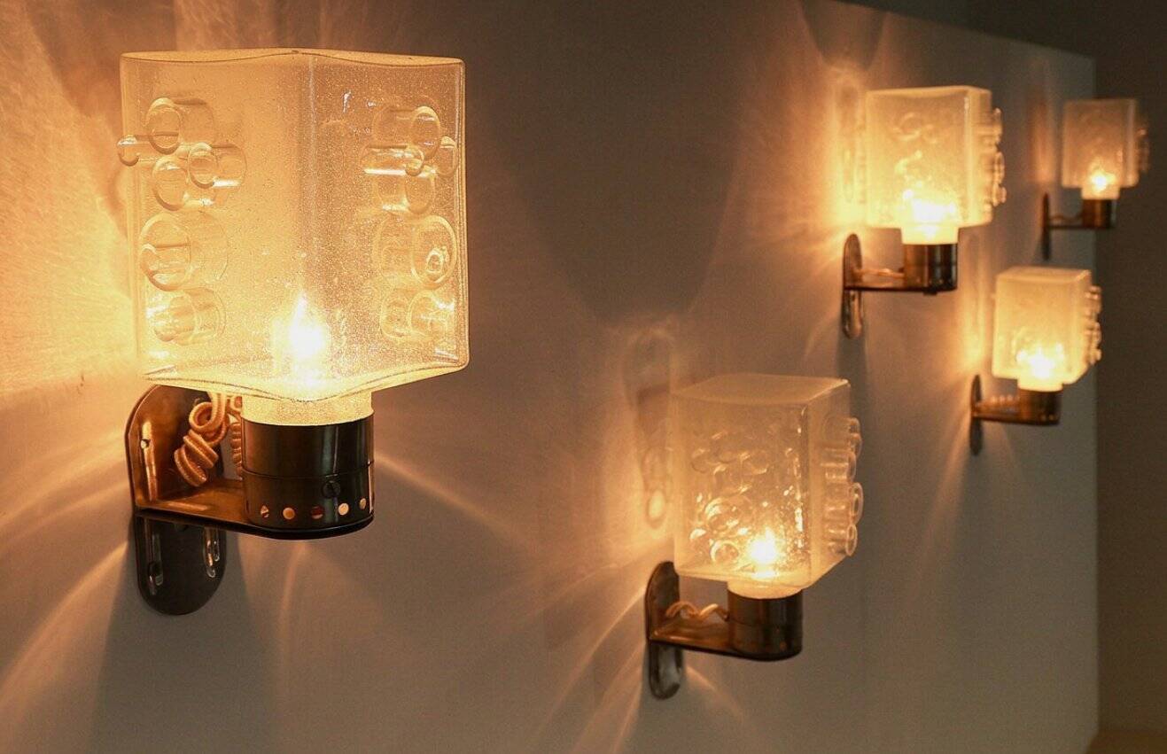 Rare Set of 5 Sconces by Albano Poli for Poliarte 1960s