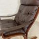Vintage norwegian leather seista chair & ottoman by ingmar relling