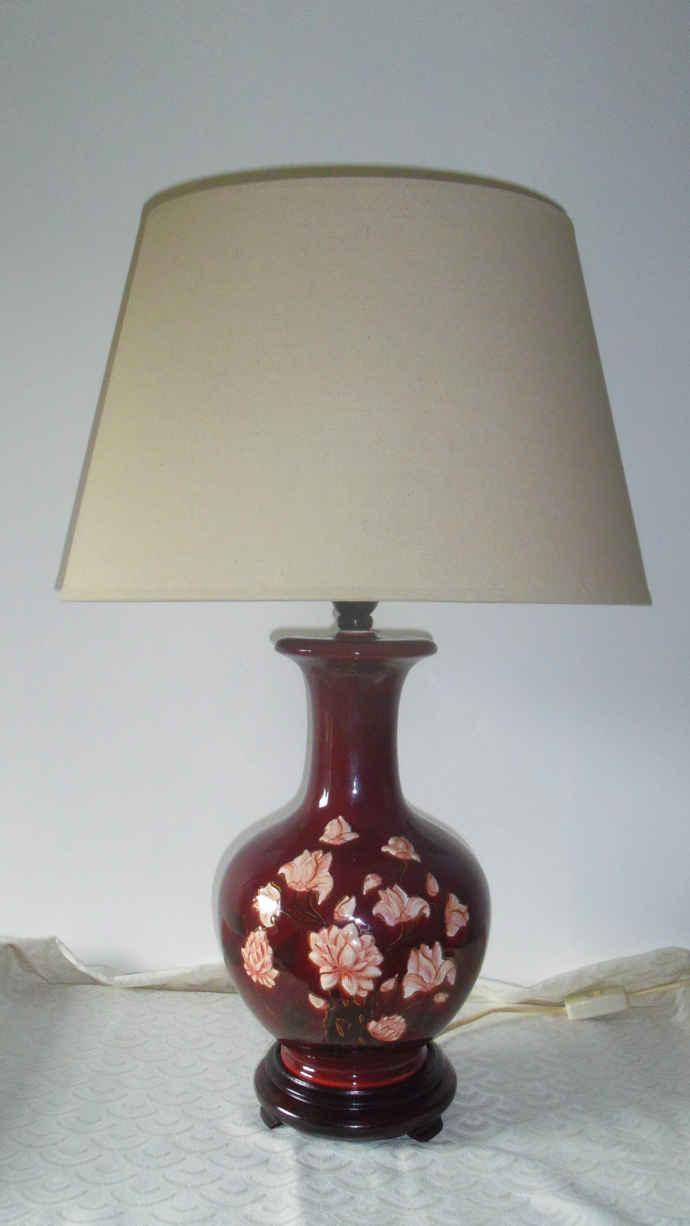 Table lamp. Faience signed M.A.D