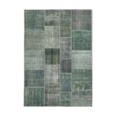 Hand-knotted oriental overdyed 171 cm x 243 cm grey patchwork carpet