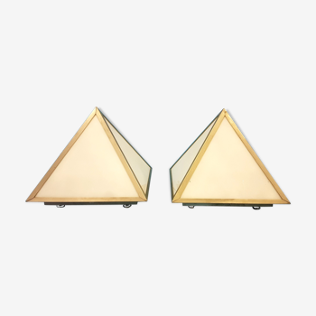 Ensemble de 2 lampes de table pyramidales, années 1960