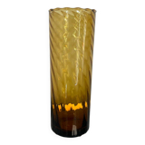 Set of 5 vintage twisted glasses – orange-brown orangeade – 60s/70s