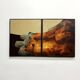 Modernist diptych, oil on canvas