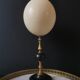 Oeuf d'Autruche, Socle en Bronze et Marbre Noir (Fin XIXè- Début XXè) H:32cm
