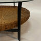 Table basse vintage minimaliste rotin métal verre 1960