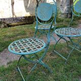 Wrought iron folding garden chairs