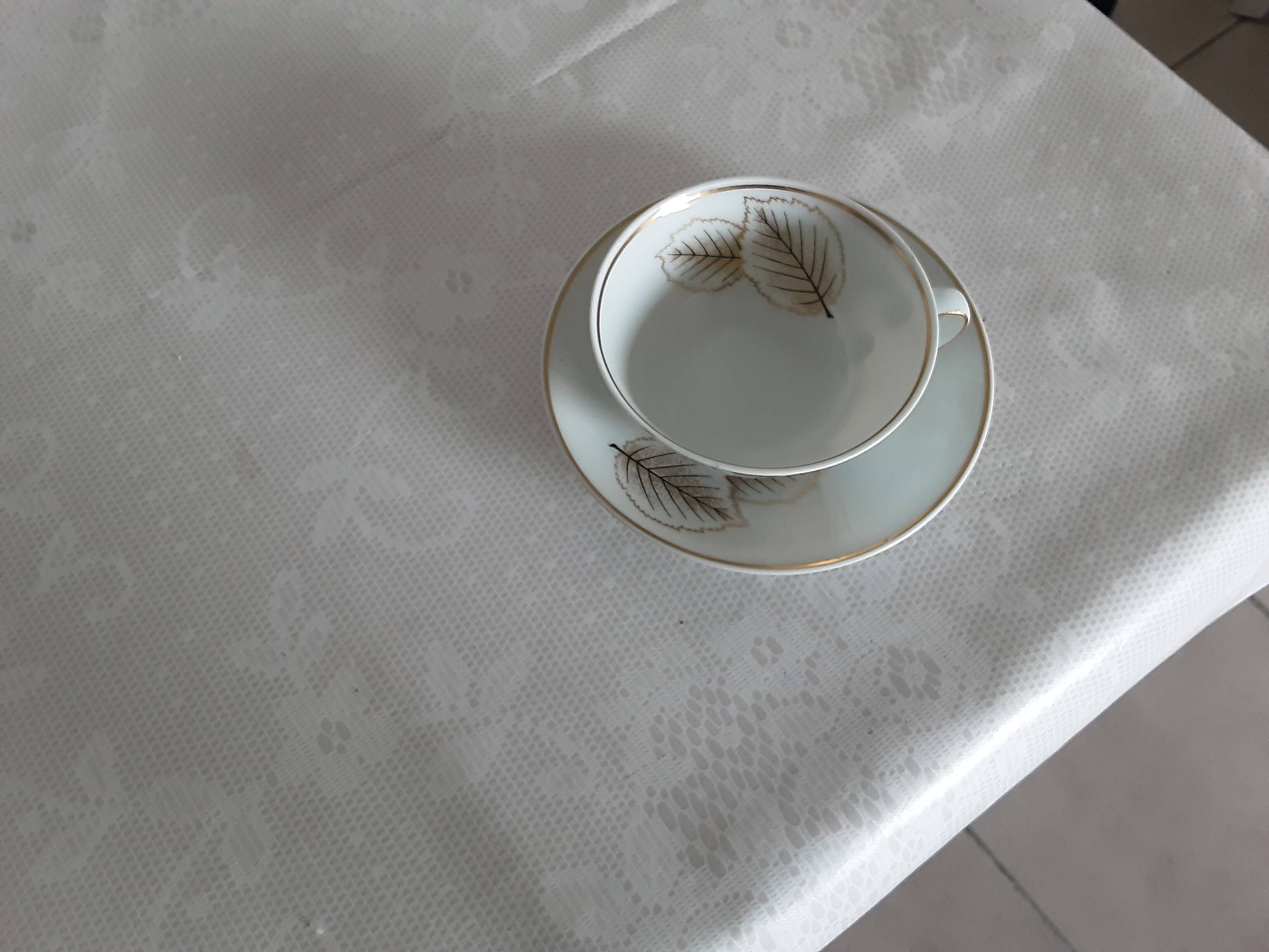 Cup and saucer in Limoges porcelain by Bernardaud Catherine.