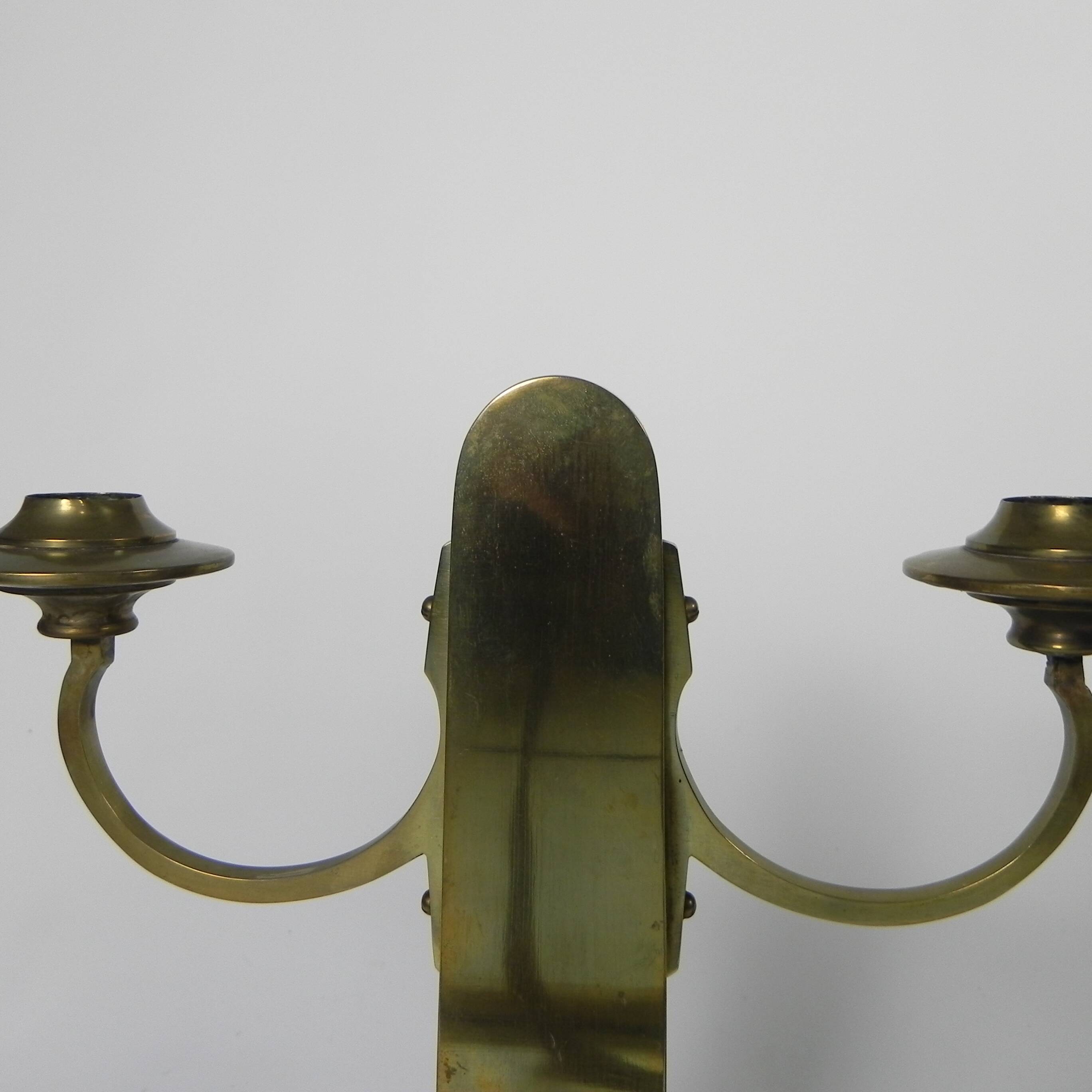 Set of 2 brass Art Nouveau candlesticks, circa 1910