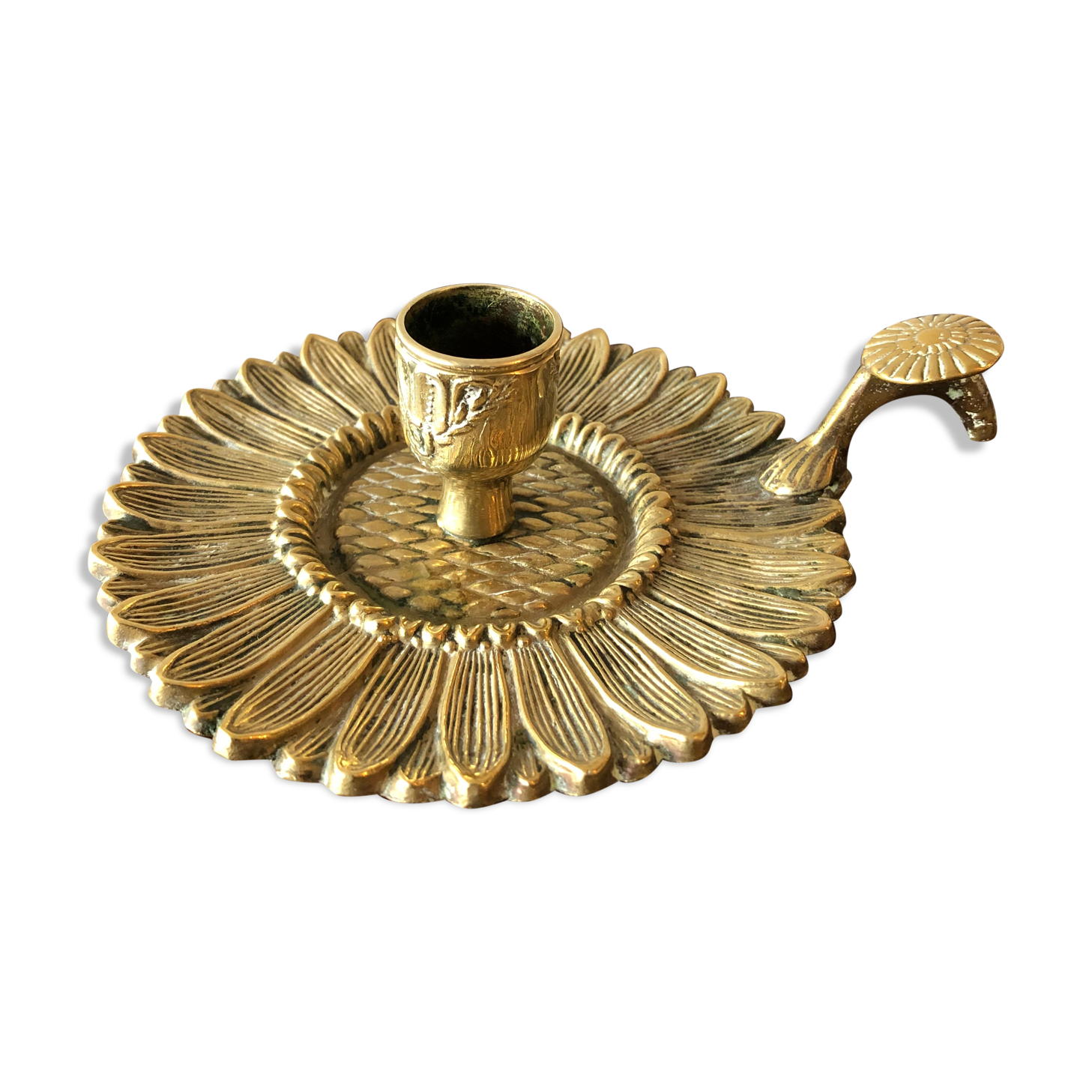 Brass hand-held candlestick