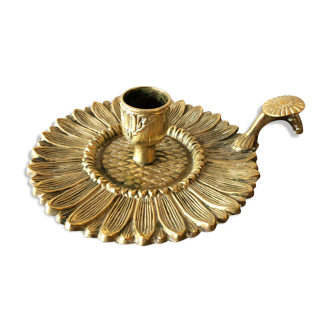 Brass hand-held candlestick