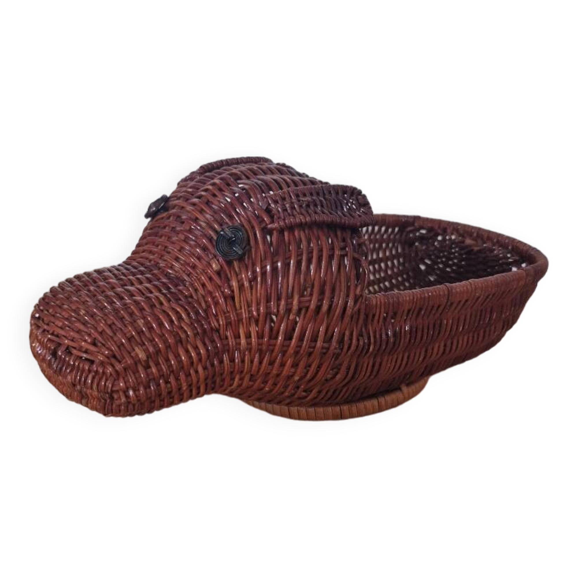 Hippopotamus zoomorphic wicker basket